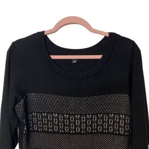 Roz & Ali fit and flare black sweater dress medium